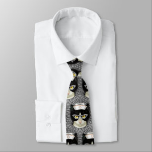 Tuxedo Cat Nurse Neck Tie Krawatte
