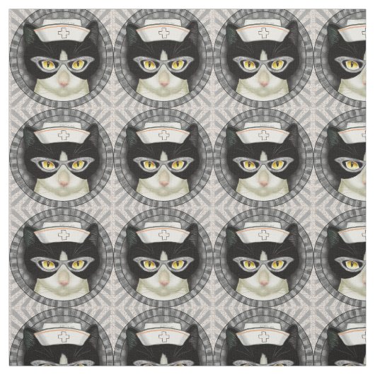 Tuxedo Cat Nurse Stoff (Muster)