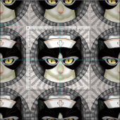 Tuxedo Cat Nurse Stoff (Kachel)