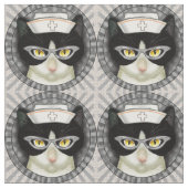 Tuxedo Cat Nurse Stoff (Nahaufnahme)