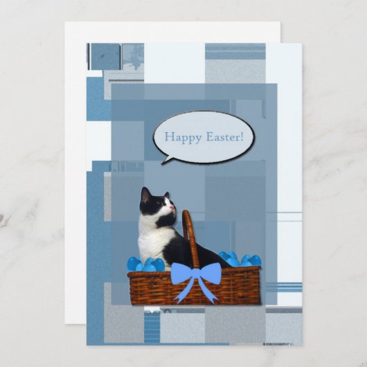 Tuxedo Cat Oaster Feiertagskarte (Vorne/Hinten)