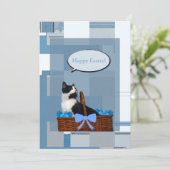 Tuxedo Cat Oaster Feiertagskarte (Stehend Vorderseite)