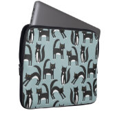 Tuxedo Cat Pattern Laptopschutzhülle (Vorne Rechts)