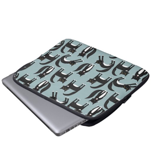 Tuxedo Cat Pattern Laptopschutzhülle (Vorne Knopf)
