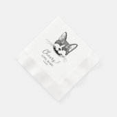 Tuxedo Cat Personalisiert Cheers Napkins Serviette (Ecke)