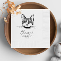 Tuxedo Cat Personalisiert Cheers Napkins
