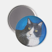 Tuxedo Cat Pet Art Custom Magnet (Vorderseite/Rückseite)