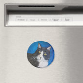 Tuxedo Cat Pet Art Custom Magnet (In Situ (Geschirrspüler))