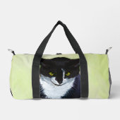 Tuxedo Cat Portrait Malerei Niedliche Kunst Duffle Bag (Vorderseite)