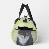 Tuxedo Cat Portrait Malerei Niedliche Kunst Duffle Bag (Rechts)