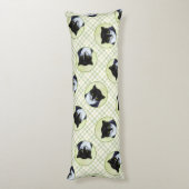 Tuxedo Cat Portrait Malerei Niedliche Kunst Seitenschläferkissen (Rückseite (Vertikal))