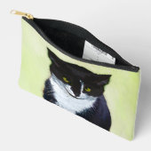 Tuxedo Cat Portrait Malerei Niedliche Kunst Zubehörtasche (Offen)