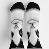 Tuxedo Cat Portrait Painting Poster Socken (Oben)