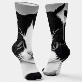 Tuxedo Cat Portrait Painting Poster Socken (Gewinkelt)