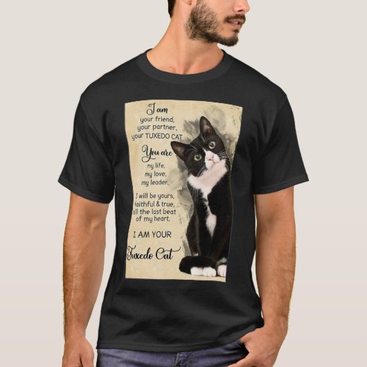 Tuxedo Cat Poster Poster  T-Shirt (Vorderseite)