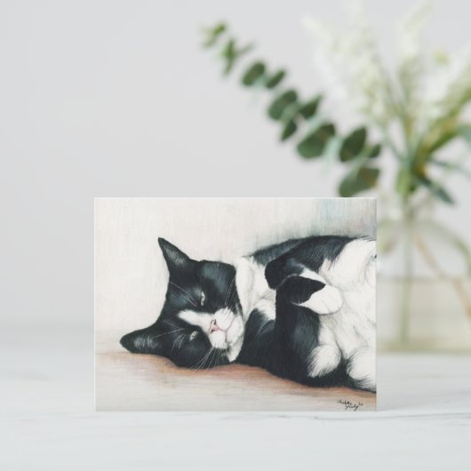 "Tuxedo Cat" Postkarte (Stehend Vorderseite)