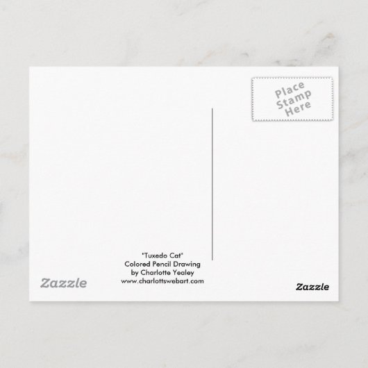 "Tuxedo Cat" Postkarte (Rückseite)