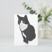 Tuxedo Cat Postkarte (Stehend Vorderseite)