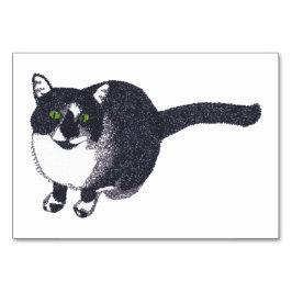 Tuxedo Cat Reading Flashcards für Erwachsene Tischnummer