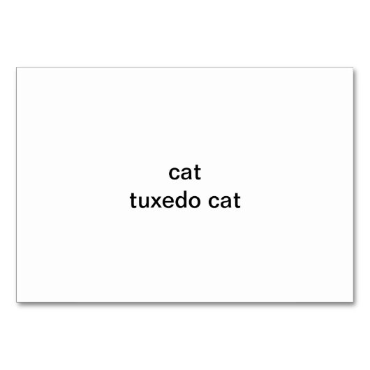 Tuxedo Cat Reading Flashcards für Erwachsene Tischnummer (Rückseite)
