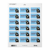 Tuxedo Cat Reindeer Weihnachten Adressaufkleber (Vorne)