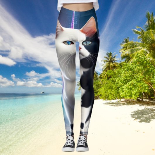 Tuxedo Cat Reiten im Tessin Yoga Leggings Design