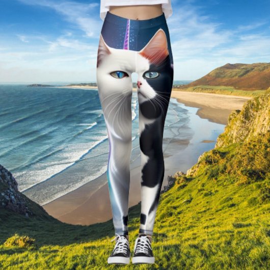 Tuxedo Cat Reiten im Tessin Yoga Leggings Design