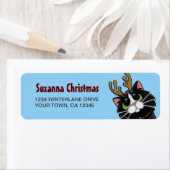 Tuxedo Cat Rentier Weihnachtsrücksendeadresse (Insitu)