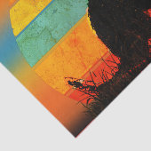 Tuxedo Cat Retro Style Vintager Sonnenuntergang Seidenpapier (Ausschnitt)