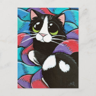 Tuxedo Cat Ristorante da Valentino Postkarte