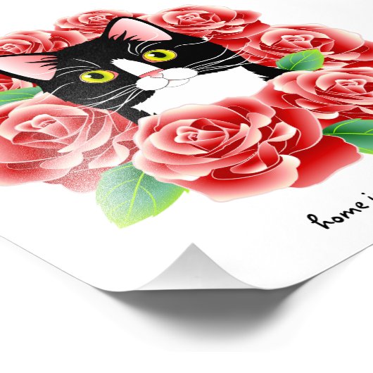 Tuxedo Cat Rose Drucken Sie "Zuhause ist, wo meine Fotodruck (Ecke)