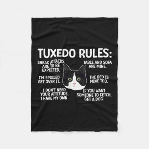Tuxedo Cat Rules Tuxedo Cat Lover Tuxedo Cat Eigen Fleecedecke