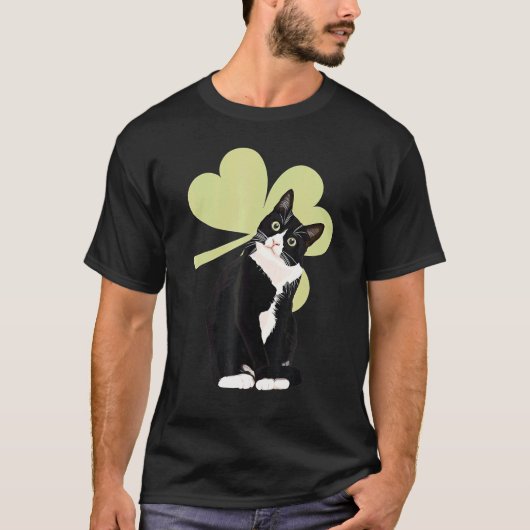 Tuxedo Cat Saint St Patrick S Paddy S Day Cat T-Shirt (Vorderseite)