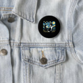 Tuxedo Cat Starry Night Painting Tuxedo Cat Eigent Button (Beispiel)