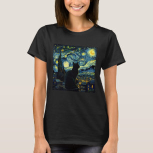 Tuxedo Cat Starry Night Tuxedo Cat Owner T-Shirt