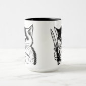 Tuxedo Cat Switchblade Attitude Mug by Phil Elmore Tasse (Zentrum)