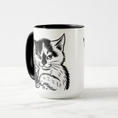 Tuxedo Cat Switchblade Attitude Tasse von Phil Elm (Vorderseite Links)