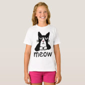 TUXEDO CAT T - Shirt, Panda Kitty KIDS MEOW T-Shirt (Vorne ganz)