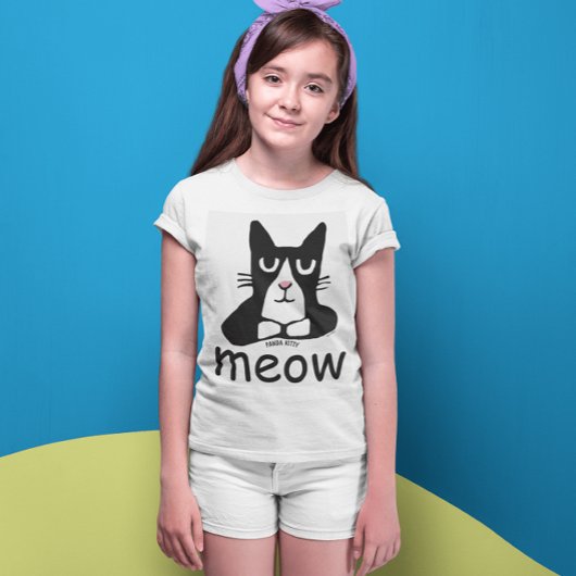 TUXEDO CAT T - Shirt, Panda Kitty KIDS MEOW T-Shirt