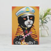 Tuxedo cat, the carefree! Einladung (Stehend Vorderseite)