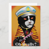 Tuxedo cat, the carefree! Einladung (Vorne/Hinten)