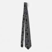 Tuxedo Cat Tie – Cute Black & White Cat Pattern on Krawatte (Rückseite)