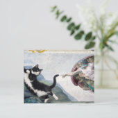 Tuxedo Cat Touching the Divine Paw                 Postkarte (Stehend Vorderseite)