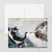 Tuxedo Cat Touching the Divine Paw                 Postkarte (Vorne/Hinten)