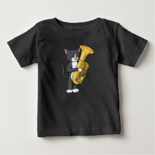 Tuxedo Cat Tuba gibt Frauen Männer Marching Band Baby T-shirt