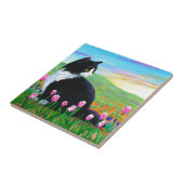 Tuxedo Cat Tulips Creationarts Fliese (Seite)