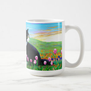 Tuxedo Cat Tulips Creationarts Kaffeetasse