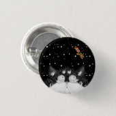 Tuxedo Cat überrascht von Dragonfly Button (Vorne & Hinten)