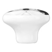 Tuxedo Cat überrascht von Dragonfly Keramikknauf (Seitenansicht)