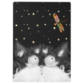 Tuxedo Cat überrascht von Dragonfly Klemmbrett (Rückseite)